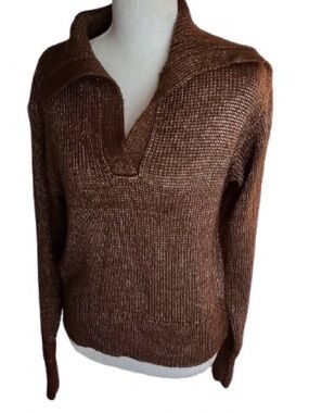 Lovely Collared KUT Sweater Brown Knit Vintage Y2K Top Designer